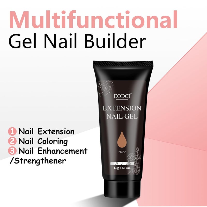 eodci 60g Rouge Neutral Color Poly Nail Gel, Poly Extension Gel Nail Art Acrylic Extension, Tube Extension Spring Gel Nail Builder for Women as Easter Poly Nail Gel - Image 4